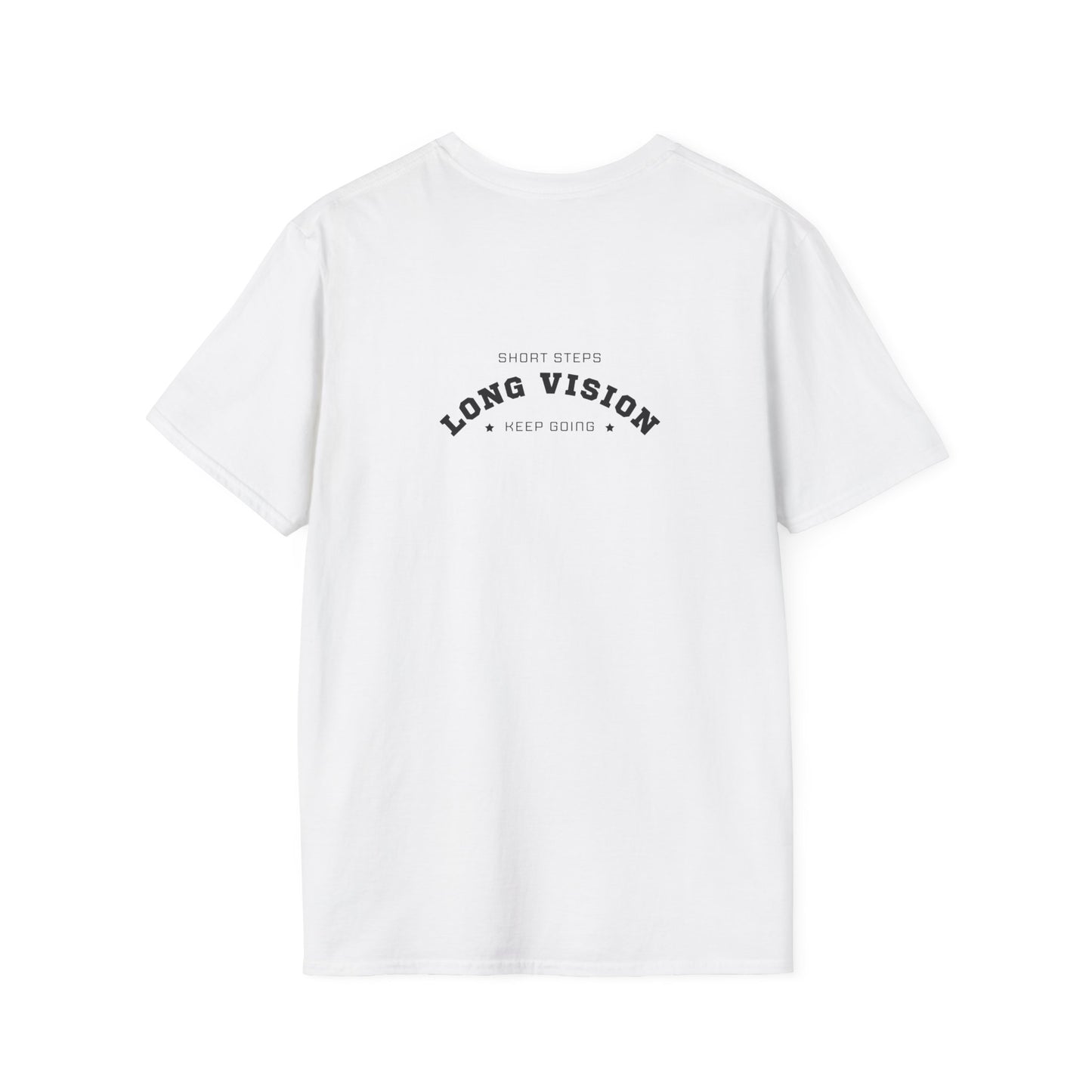 Short Steps Long Vision Motivational Softstyle T-Shirt