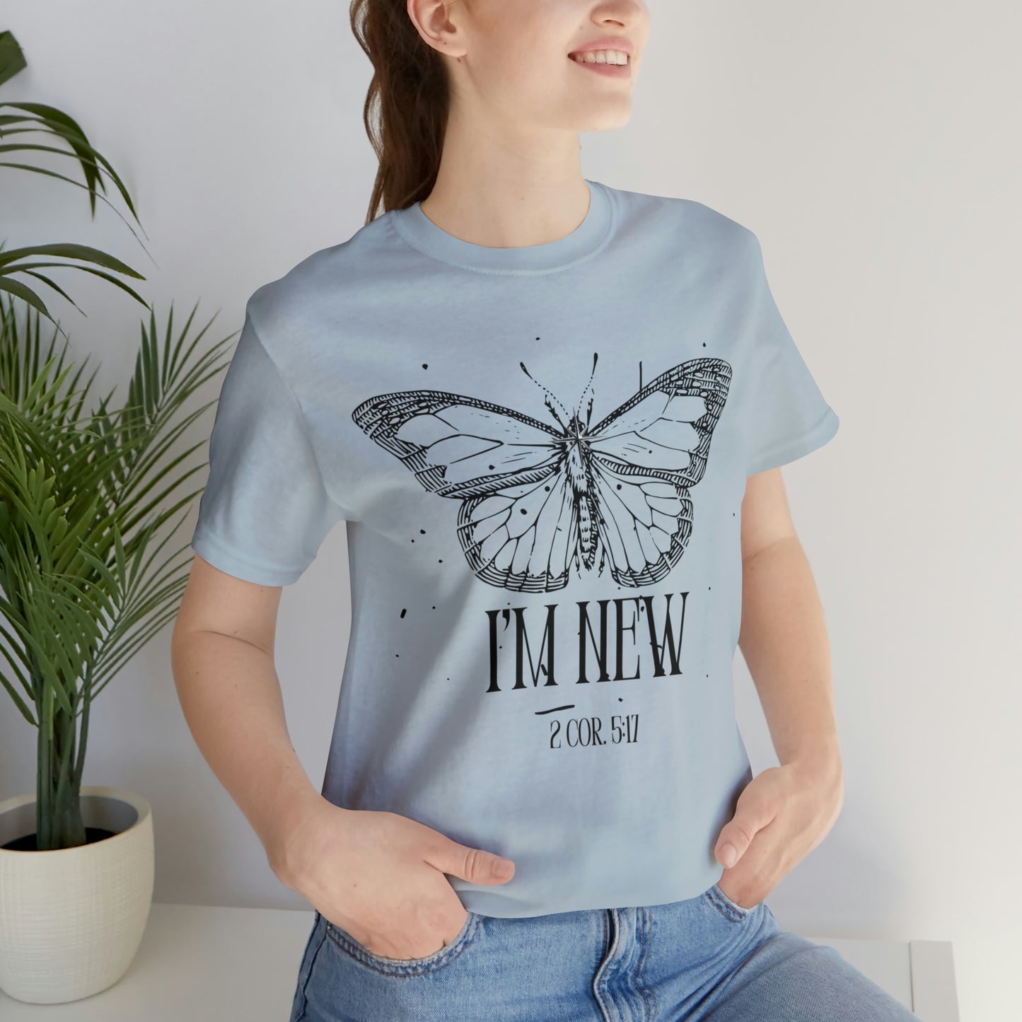 I'm New | Black Butterfly Christian Shirt, Jesus Shirt, Religious, Church Tee, Faith Shirt, Unisex Shirt, Inspirational Shirt, Aesthetic Christian, Shirt Christian Streetwear