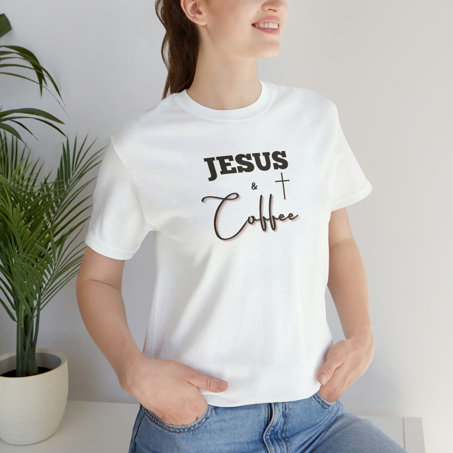 Jesus and Coffee, Christian Shirt, Jesus Shirt, Religious, Church Tee, Faith Shirt, Unisex Shirt, Inspirational Shirt, Aesthetic Christian, Shirt Christian Streetwear