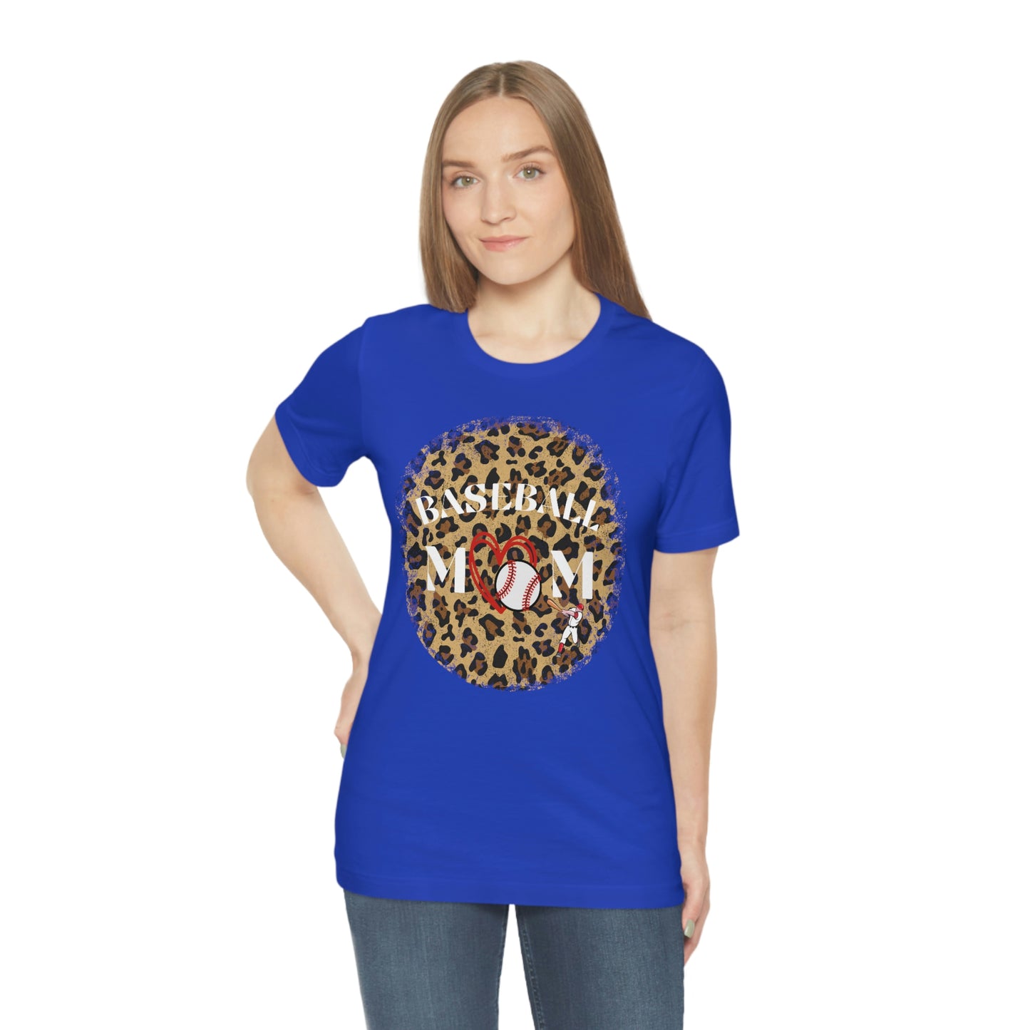 Leopard Print Baseball Mom Short Sleeve Tee