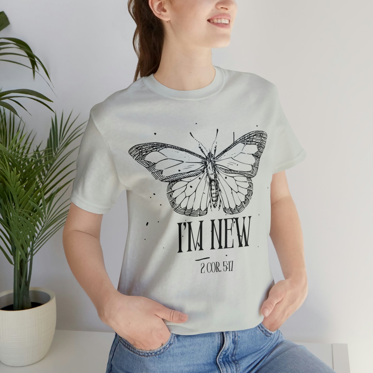 I'm New | Black Butterfly Christian Shirt, Jesus Shirt, Religious, Church Tee, Faith Shirt, Unisex Shirt, Inspirational Shirt, Aesthetic Christian, Shirt Christian Streetwear