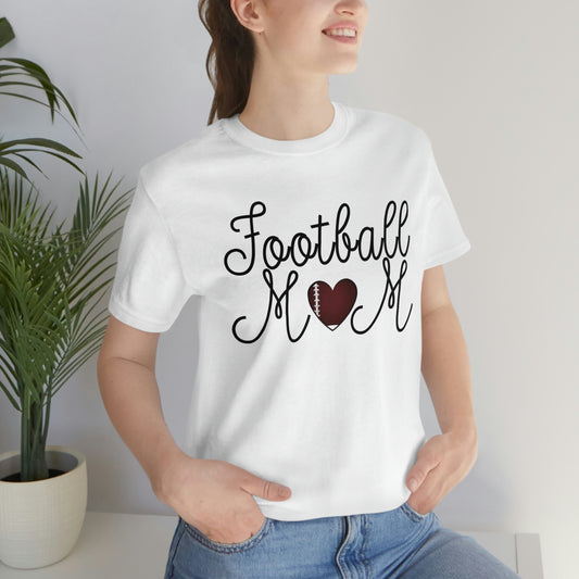 Heart Shaped Football Mom Jersey Short Sleeve Tee