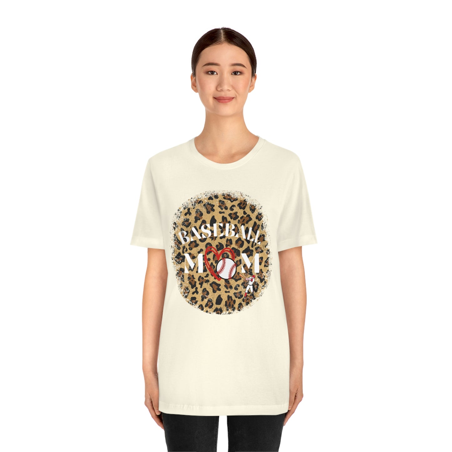 Leopard Print Baseball Mom Short Sleeve Tee