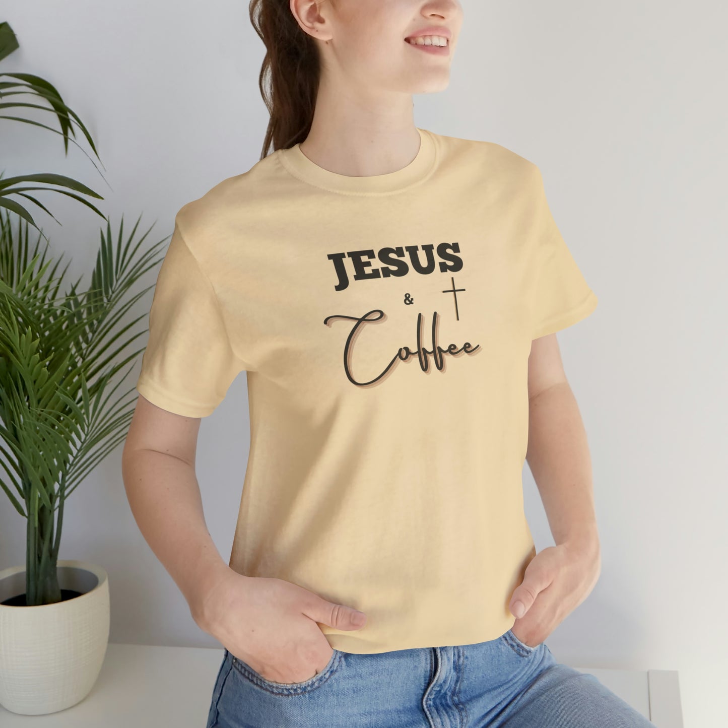 Jesus and Coffee, Christian Shirt, Jesus Shirt, Religious, Church Tee, Faith Shirt, Unisex Shirt, Inspirational Shirt, Aesthetic Christian, Shirt Christian Streetwear