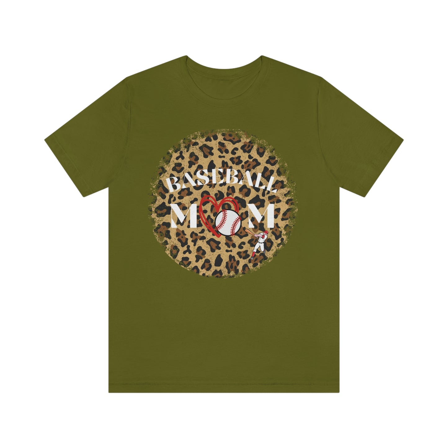 Leopard Print Baseball Mom Short Sleeve Tee