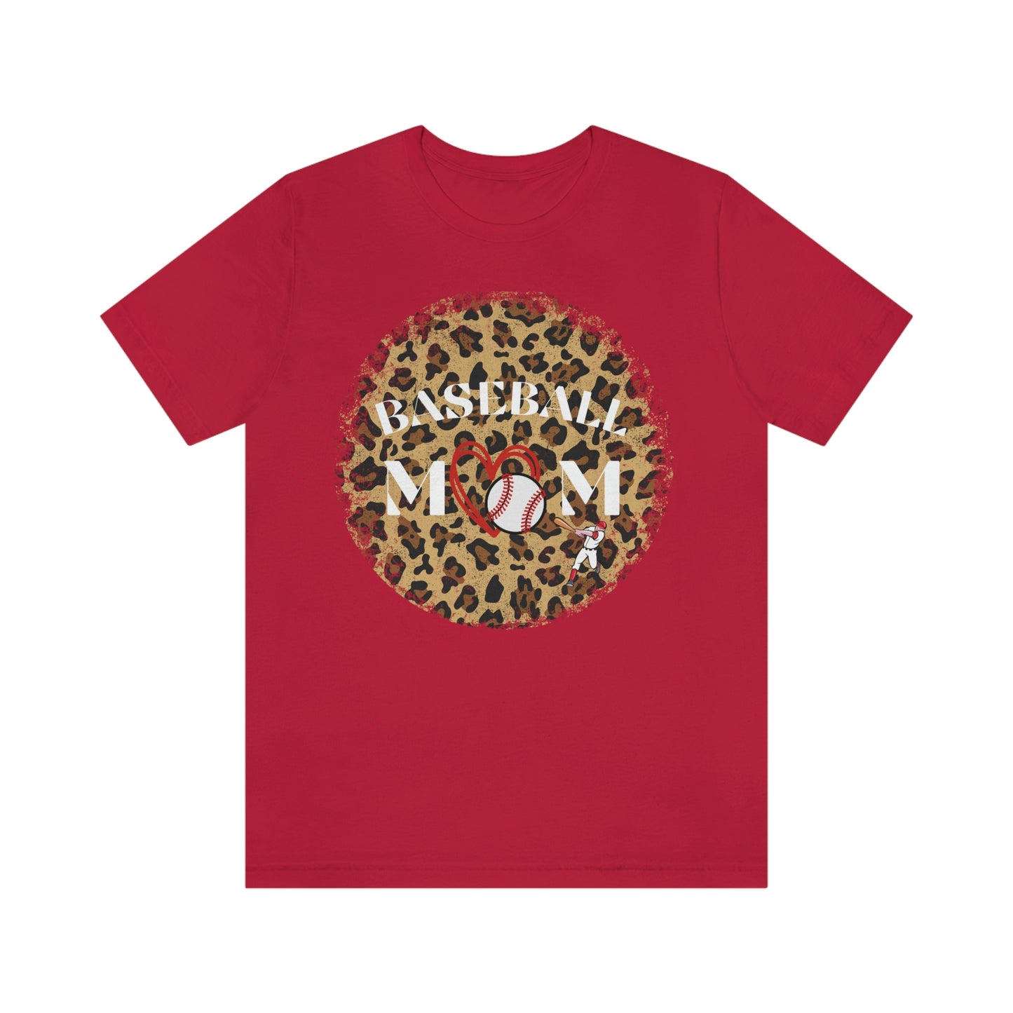 Leopard Print Baseball Mom Short Sleeve Tee