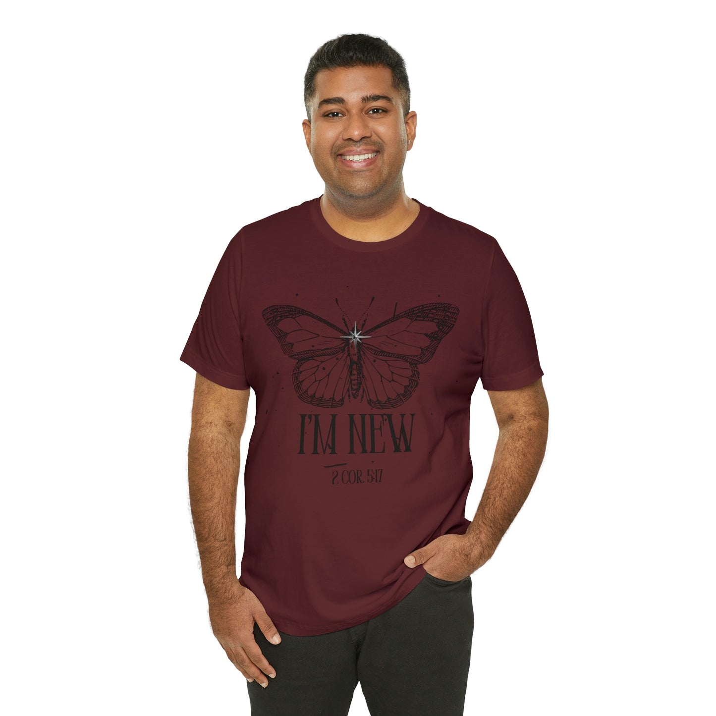 I'm New | Black Butterfly Christian Shirt, Jesus Shirt, Religious, Church Tee, Faith Shirt, Unisex Shirt, Inspirational Shirt, Aesthetic Christian, Shirt Christian Streetwear