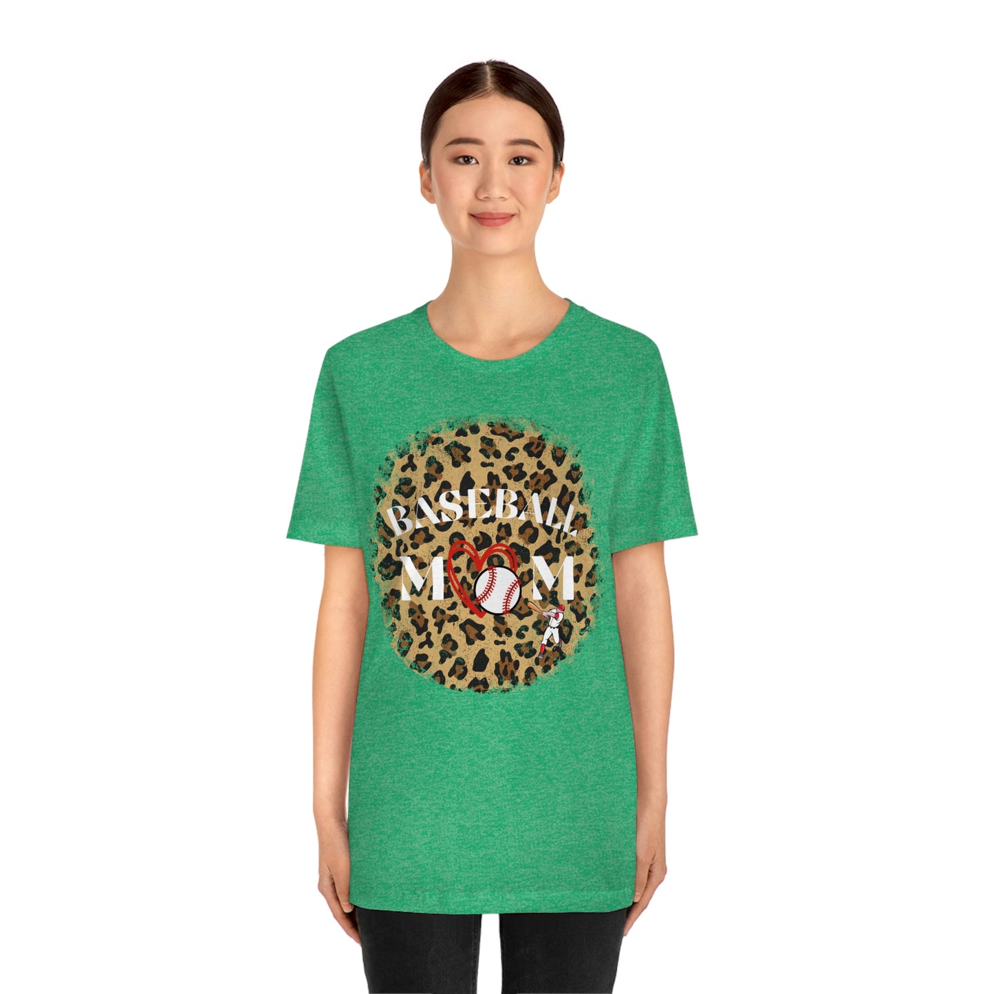 Leopard Print Baseball Mom Short Sleeve Tee