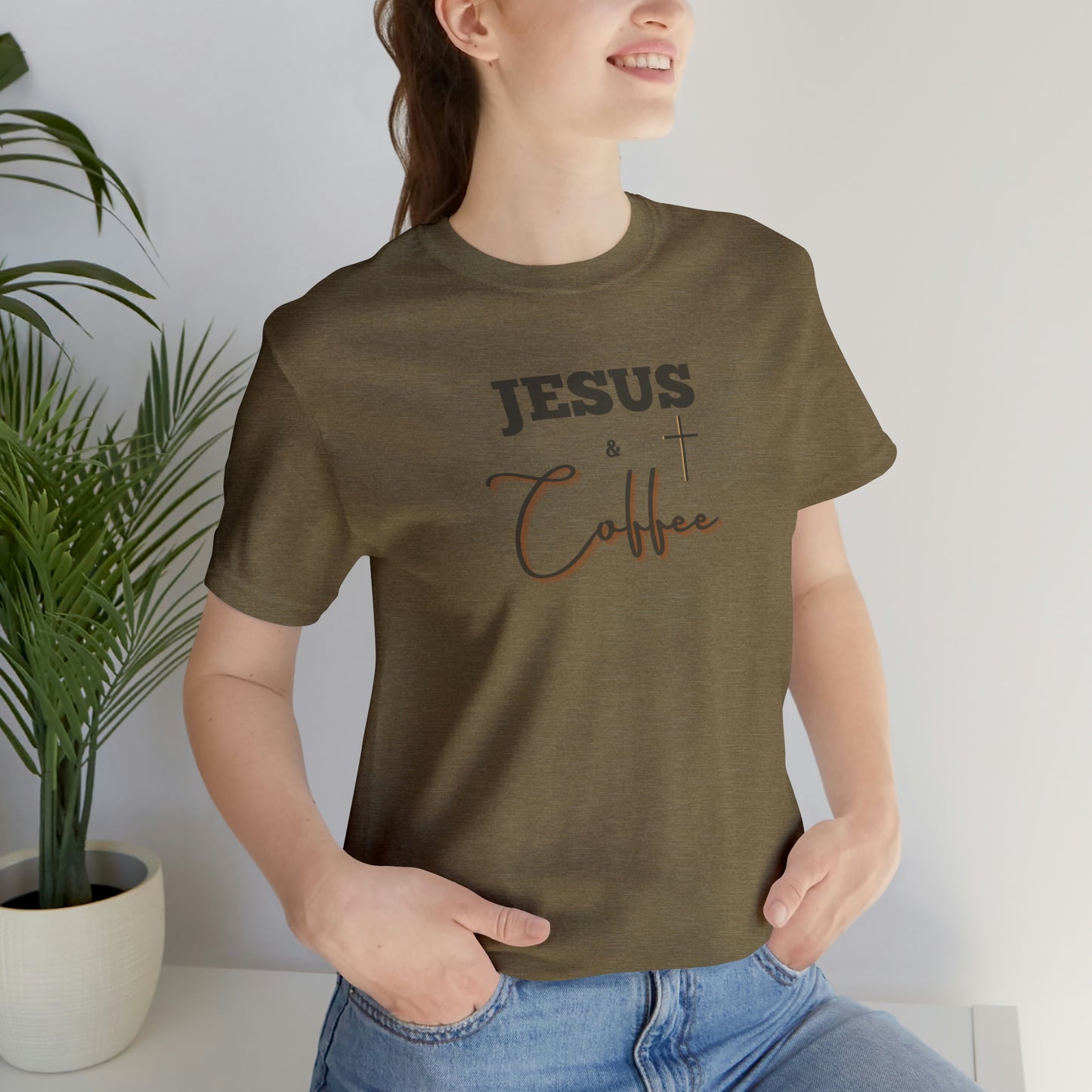 Jesus and Coffee, Christian Shirt, Jesus Shirt, Religious, Church Tee, Faith Shirt, Unisex Shirt, Inspirational Shirt, Aesthetic Christian, Shirt Christian Streetwear