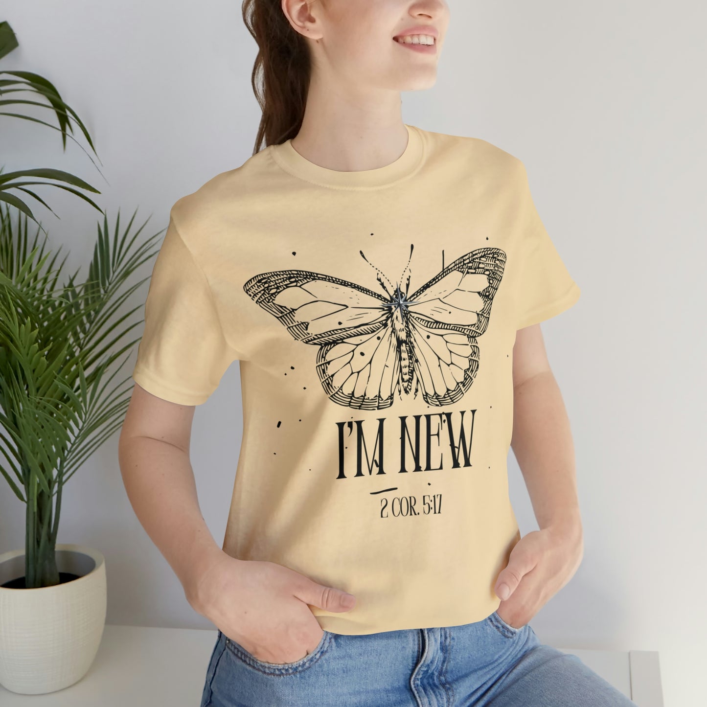 I'm New | Black Butterfly Christian Shirt, Jesus Shirt, Religious, Church Tee, Faith Shirt, Unisex Shirt, Inspirational Shirt, Aesthetic Christian, Shirt Christian Streetwear