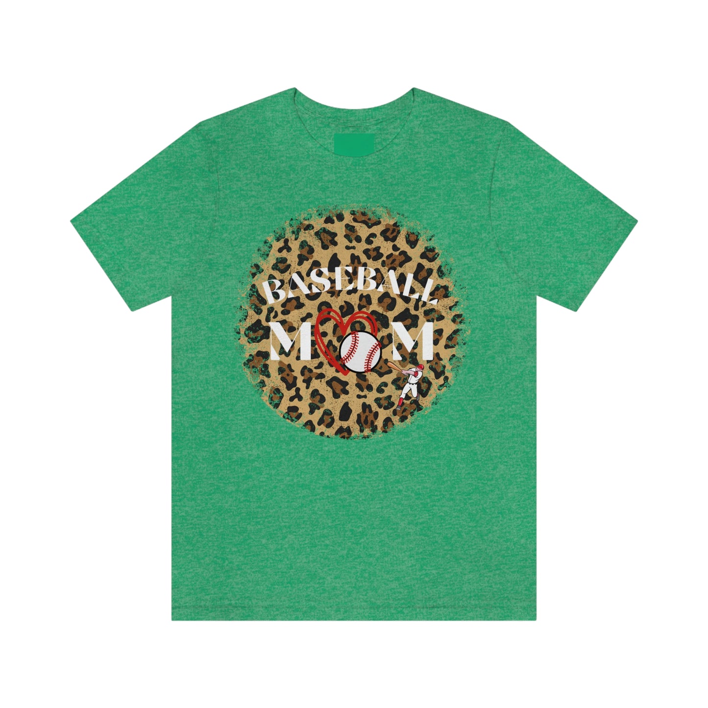 Leopard Print Baseball Mom Short Sleeve Tee