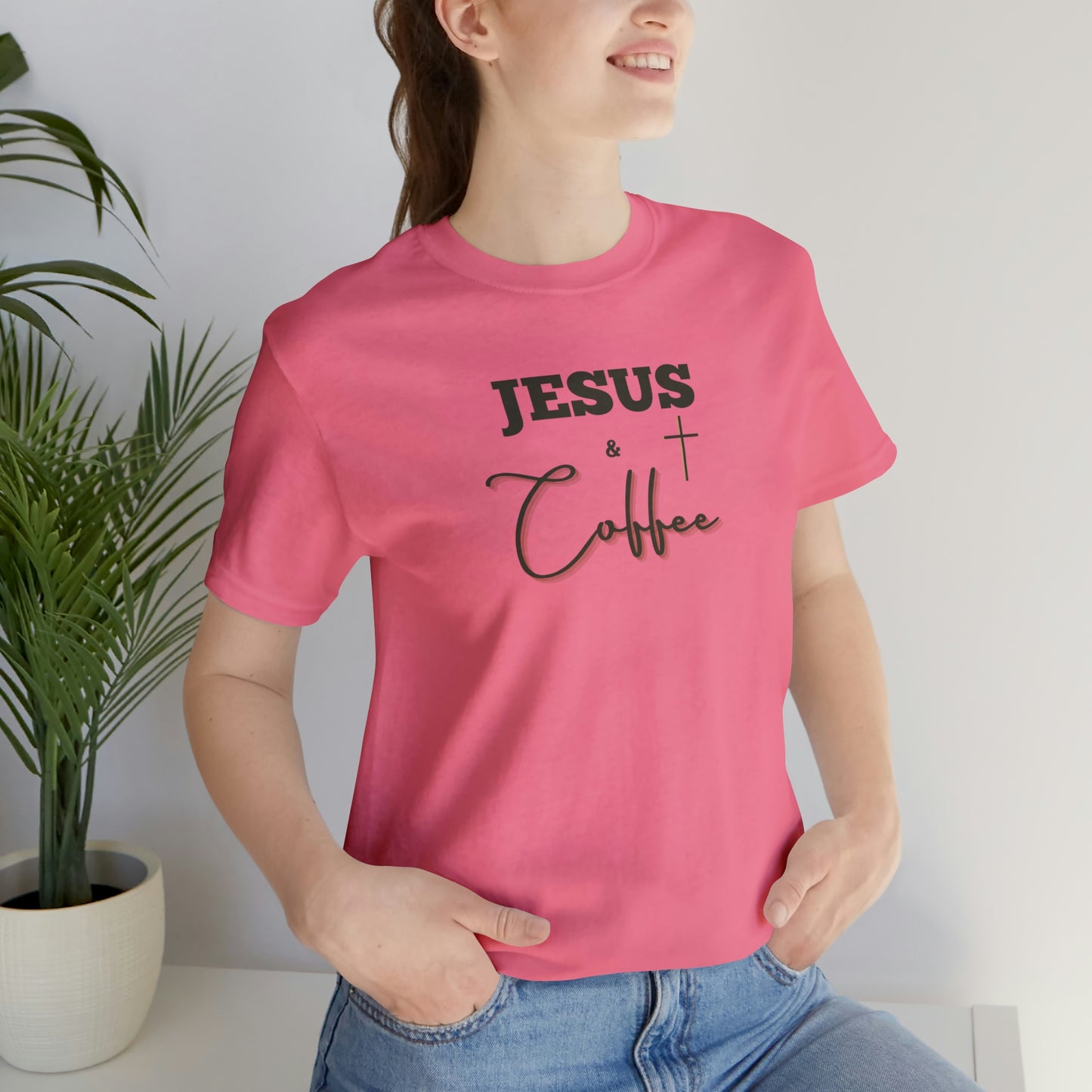 Jesus and Coffee, Christian Shirt, Jesus Shirt, Religious, Church Tee, Faith Shirt, Unisex Shirt, Inspirational Shirt, Aesthetic Christian, Shirt Christian Streetwear