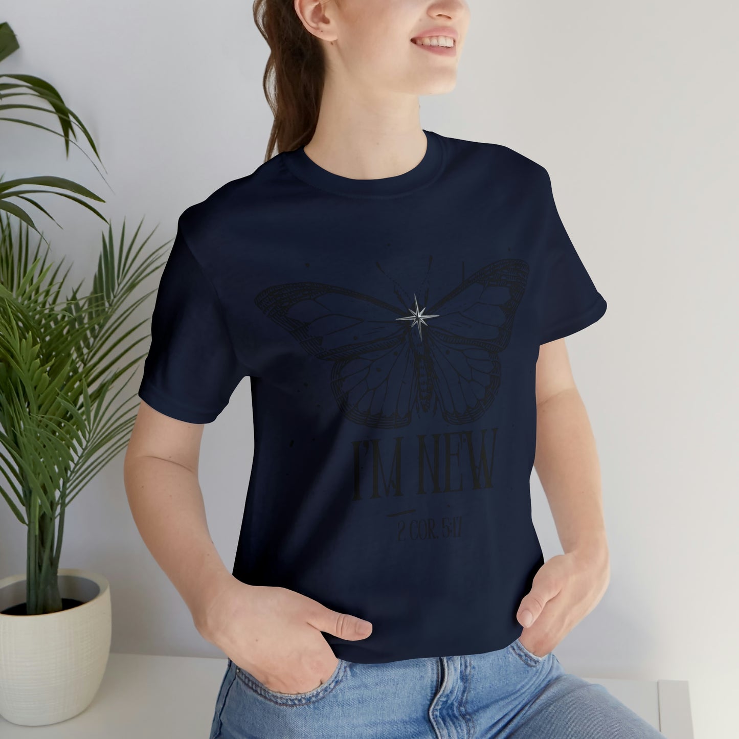 I'm New | Black Butterfly Christian Shirt, Jesus Shirt, Religious, Church Tee, Faith Shirt, Unisex Shirt, Inspirational Shirt, Aesthetic Christian, Shirt Christian Streetwear