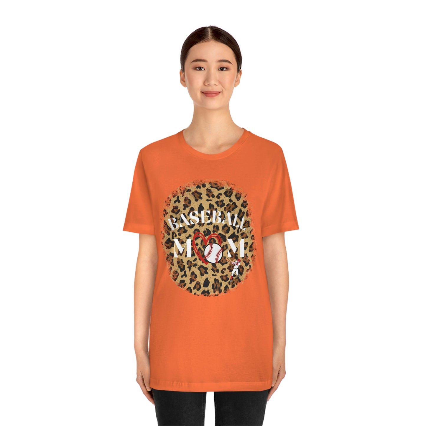 Leopard Print Baseball Mom Short Sleeve Tee