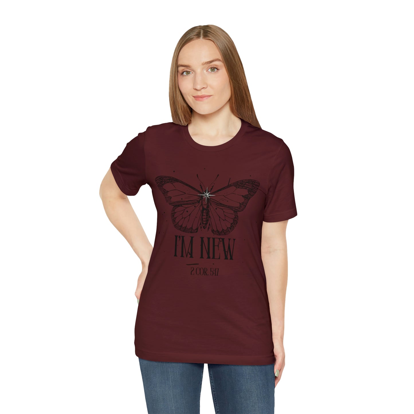 I'm New | Black Butterfly Christian Shirt, Jesus Shirt, Religious, Church Tee, Faith Shirt, Unisex Shirt, Inspirational Shirt, Aesthetic Christian, Shirt Christian Streetwear