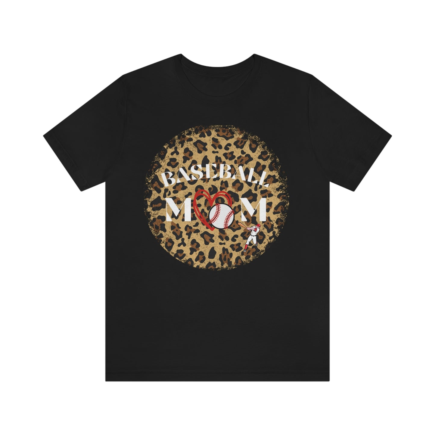 Leopard Print Baseball Mom Short Sleeve Tee