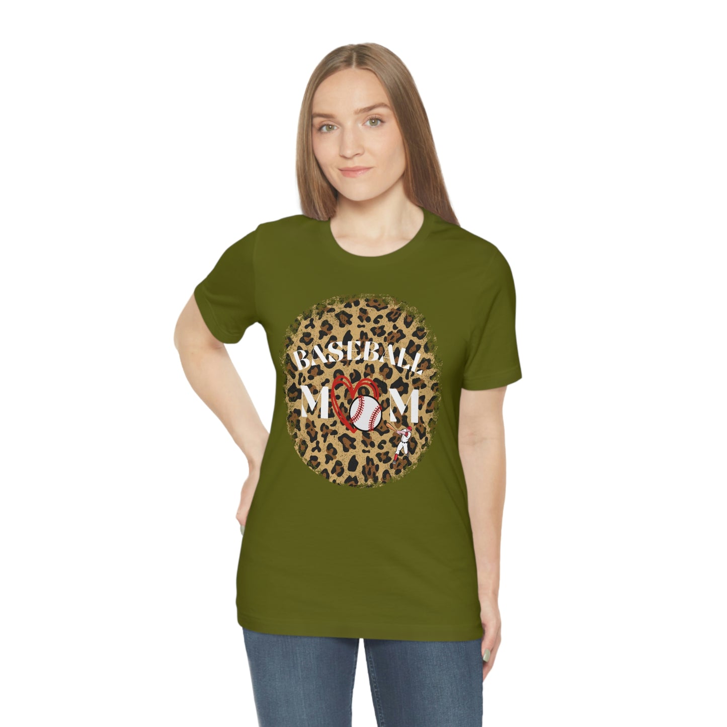 Leopard Print Baseball Mom Short Sleeve Tee