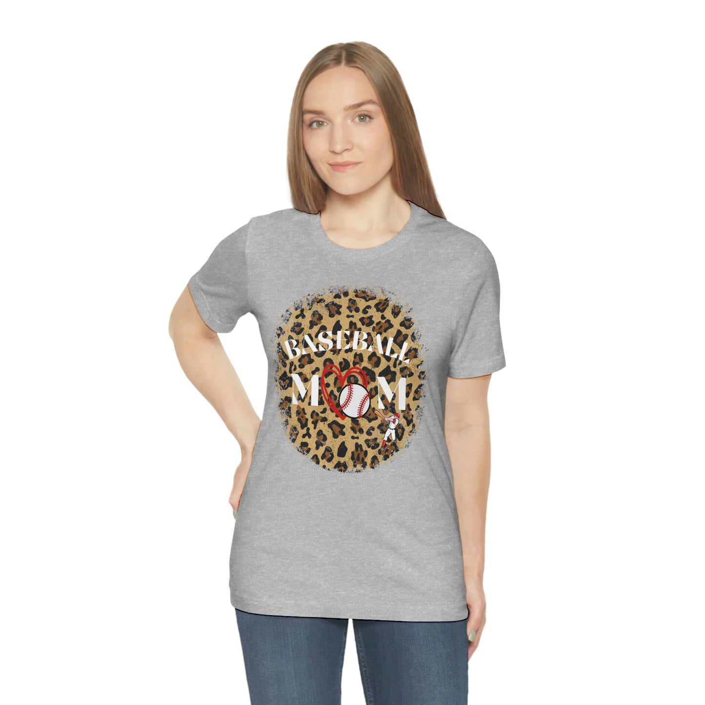 Leopard Print Baseball Mom Short Sleeve Tee