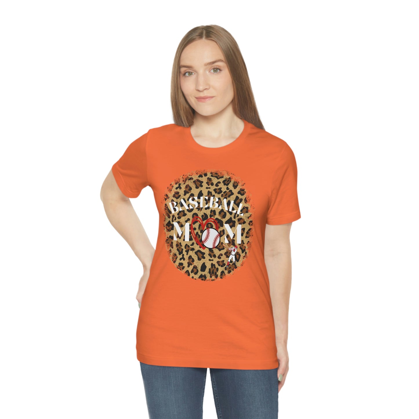 Leopard Print Baseball Mom Short Sleeve Tee