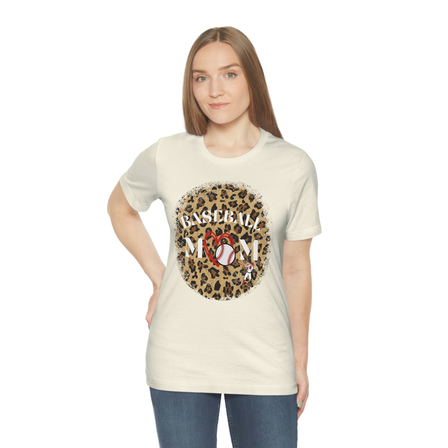 Leopard Print Baseball Mom Short Sleeve Tee