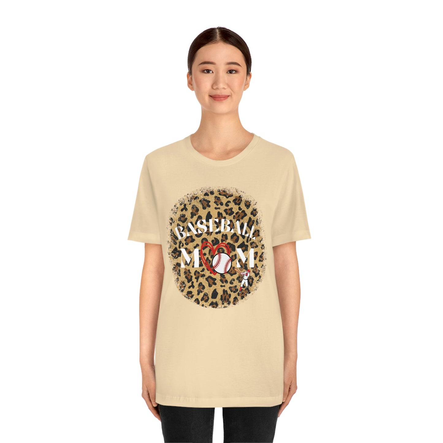 Leopard Print Baseball Mom Short Sleeve Tee