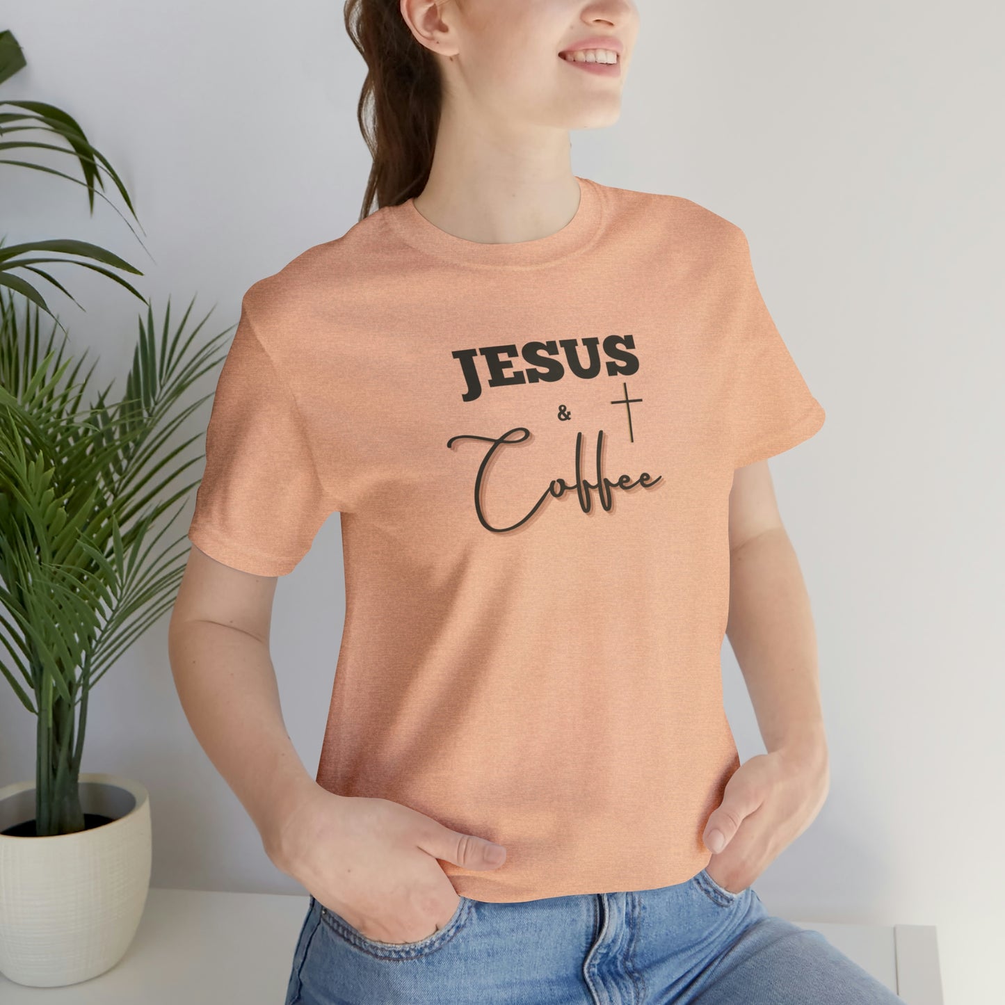 Jesus and Coffee, Christian Shirt, Jesus Shirt, Religious, Church Tee, Faith Shirt, Unisex Shirt, Inspirational Shirt, Aesthetic Christian, Shirt Christian Streetwear