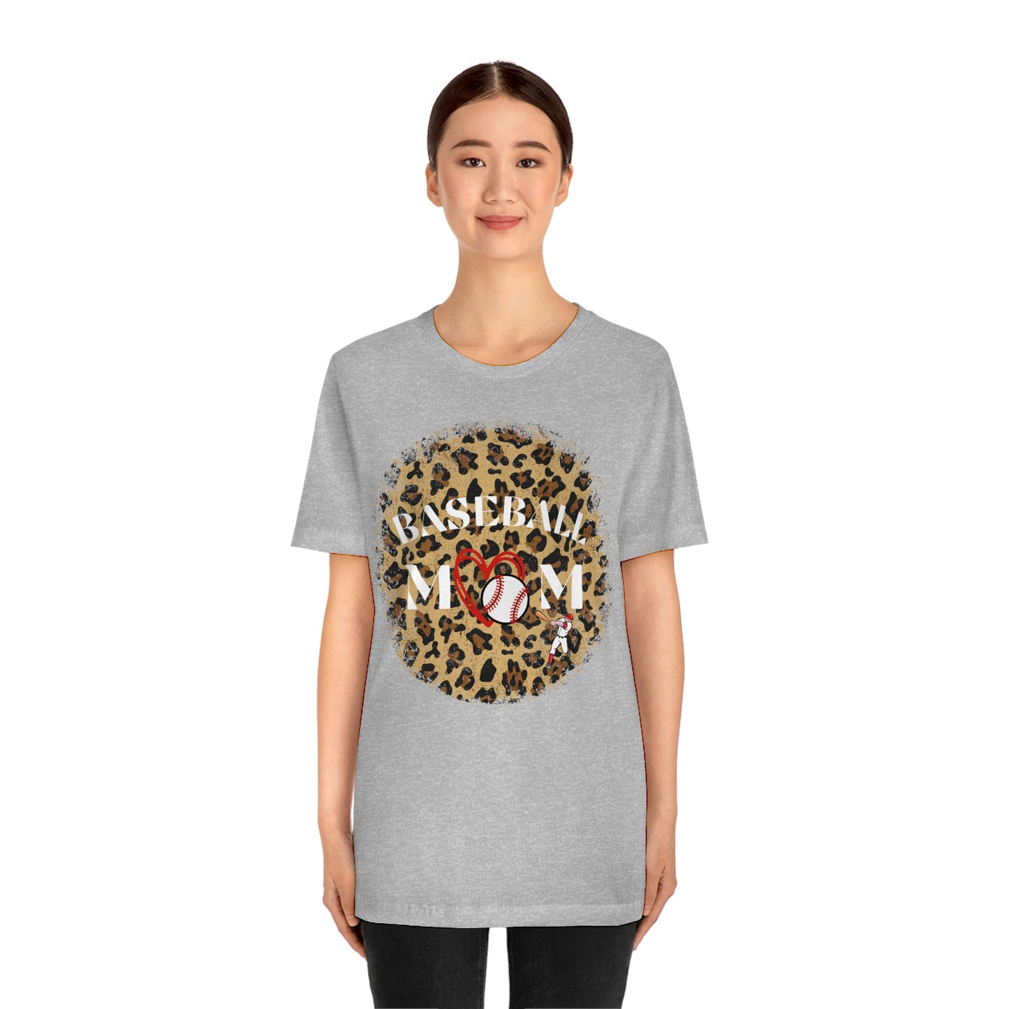 Leopard Print Baseball Mom Short Sleeve Tee