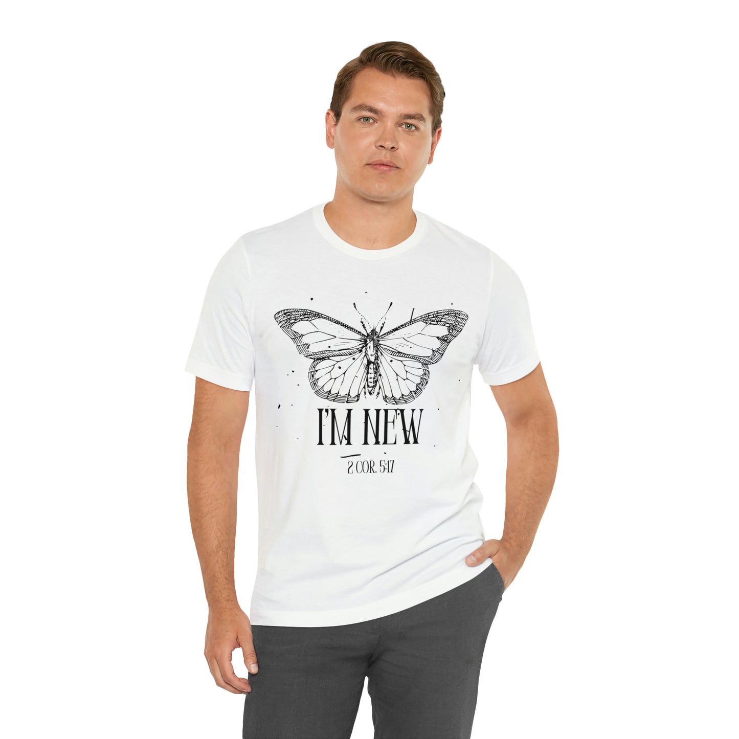 I'm New | Black Butterfly Christian Shirt, Jesus Shirt, Religious, Church Tee, Faith Shirt, Unisex Shirt, Inspirational Shirt, Aesthetic Christian, Shirt Christian Streetwear