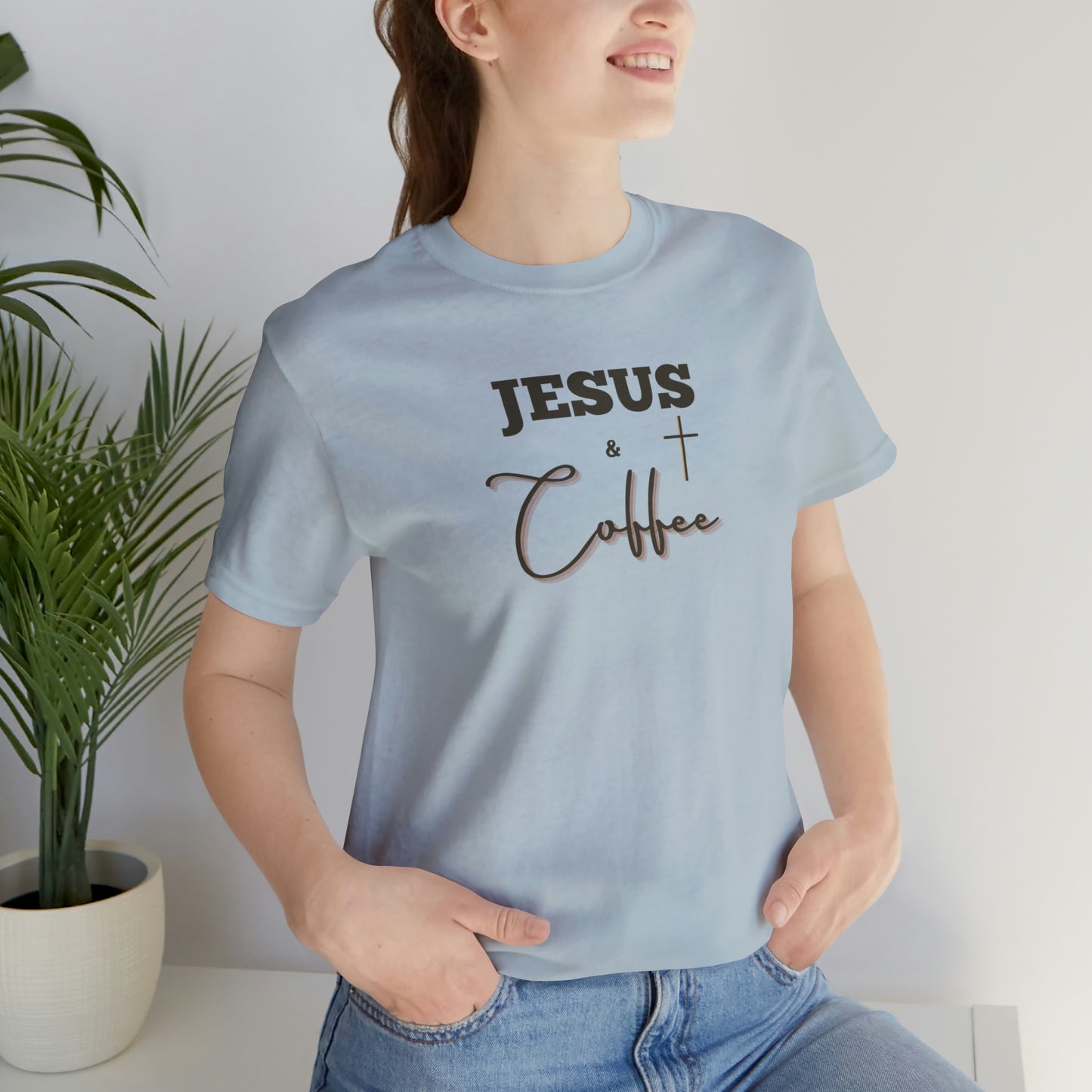 Jesus and Coffee, Christian Shirt, Jesus Shirt, Religious, Church Tee, Faith Shirt, Unisex Shirt, Inspirational Shirt, Aesthetic Christian, Shirt Christian Streetwear