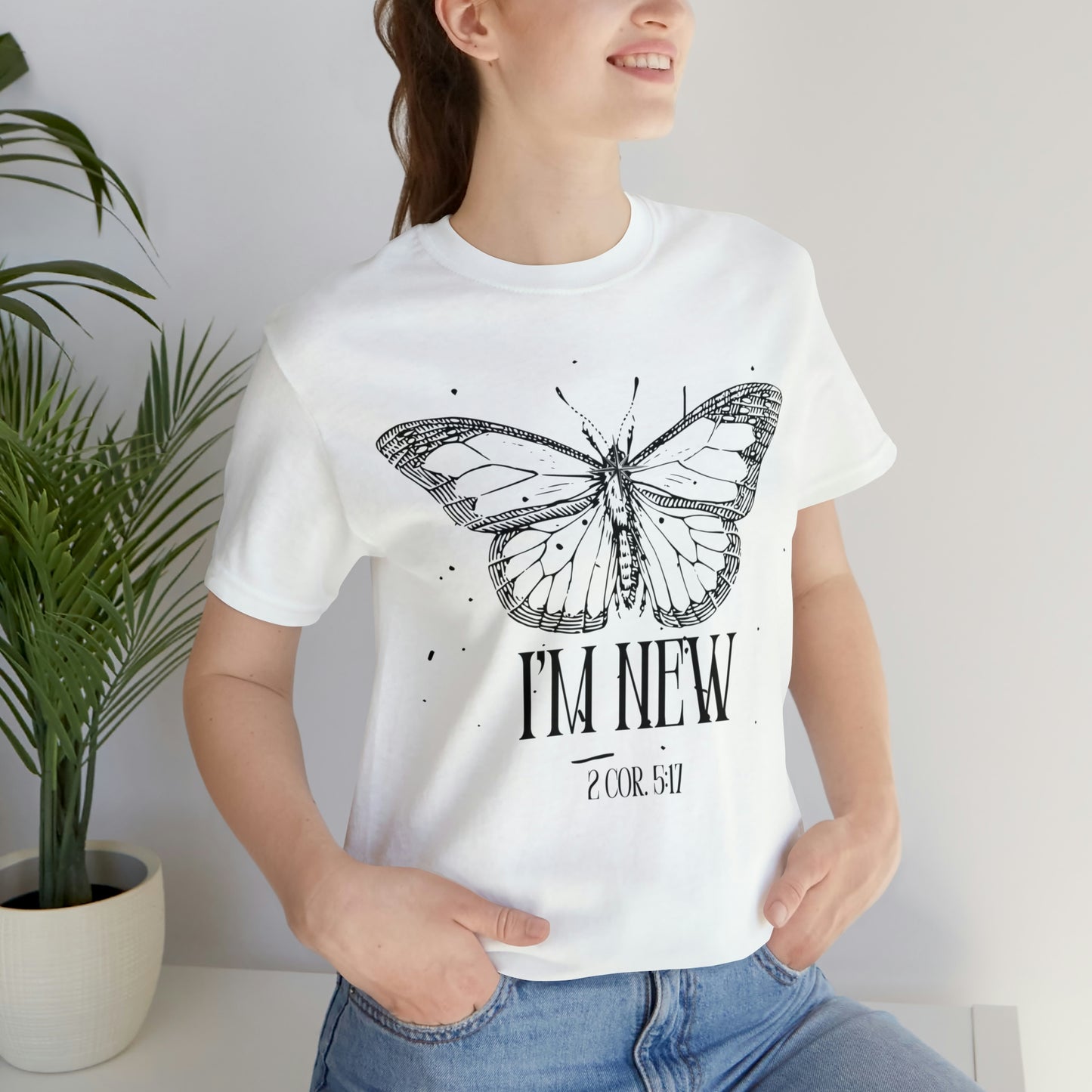 I'm New | Black Butterfly Christian Shirt, Jesus Shirt, Religious, Church Tee, Faith Shirt, Unisex Shirt, Inspirational Shirt, Aesthetic Christian, Shirt Christian Streetwear