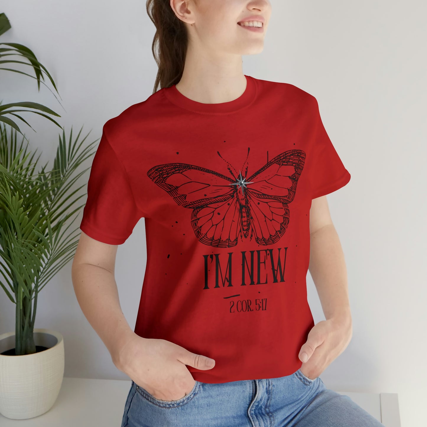 I'm New | Black Butterfly Christian Shirt, Jesus Shirt, Religious, Church Tee, Faith Shirt, Unisex Shirt, Inspirational Shirt, Aesthetic Christian, Shirt Christian Streetwear