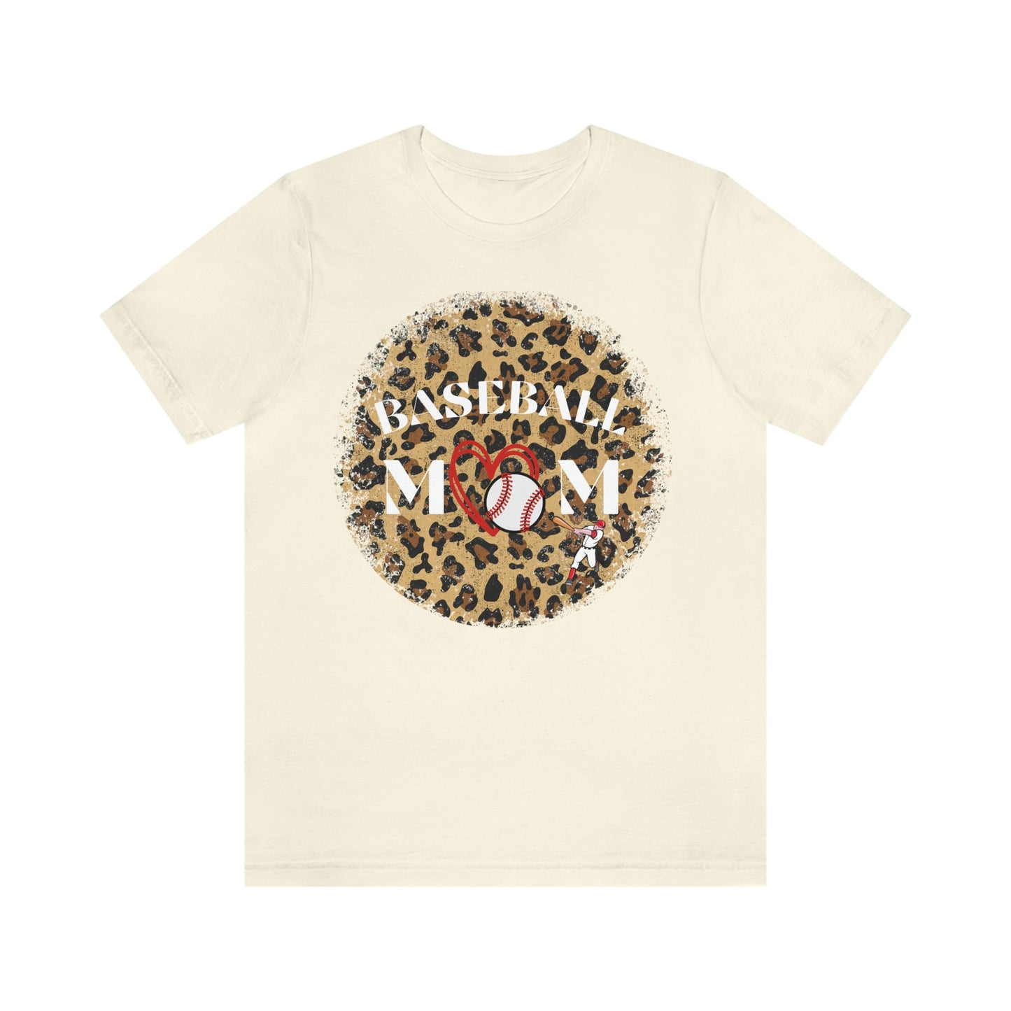 Leopard Print Baseball Mom Short Sleeve Tee