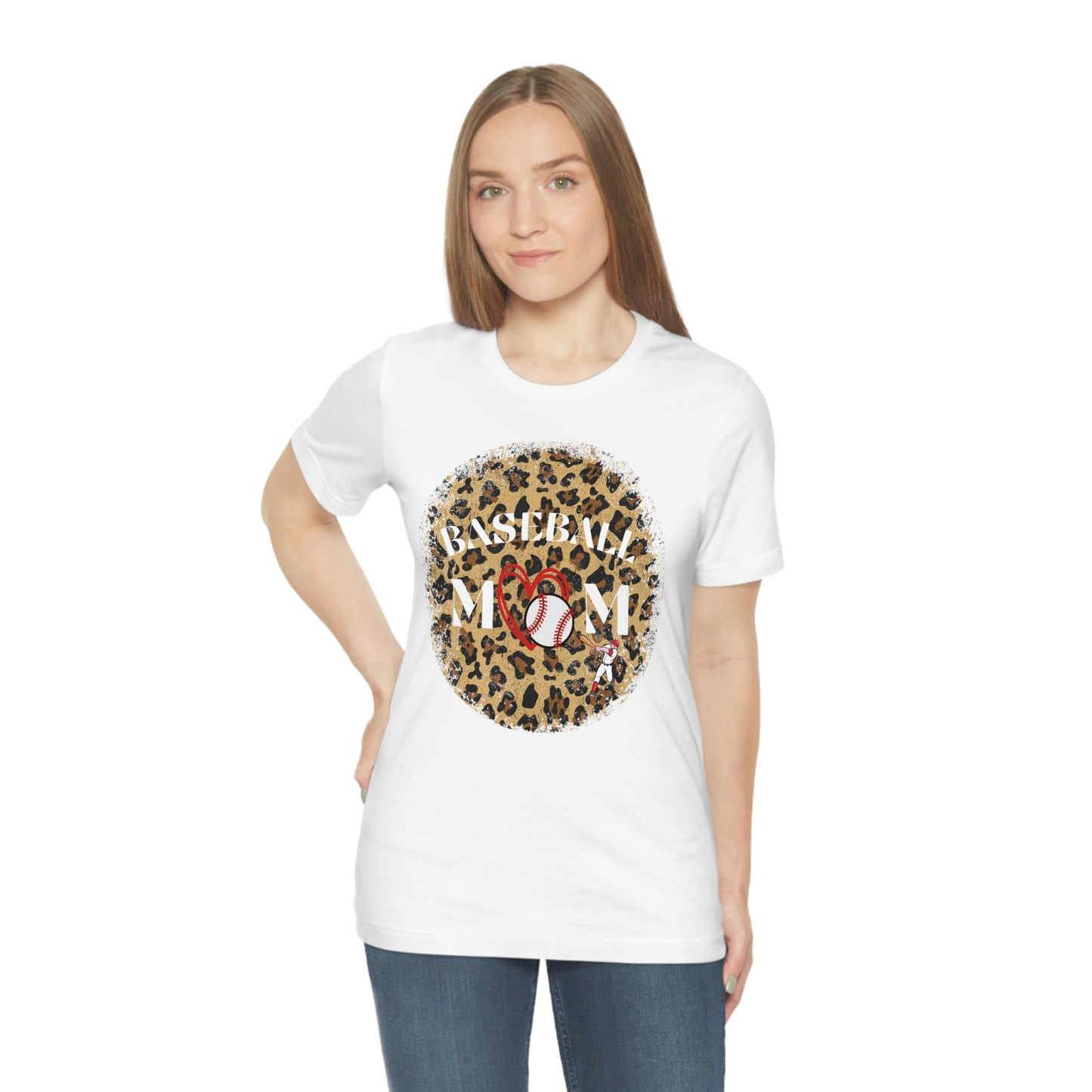 Leopard Print Baseball Mom Short Sleeve Tee